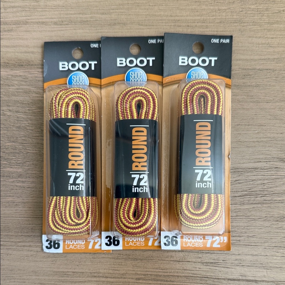 Round 72-Inch Boot Laces - Maroon & Gold